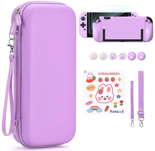 Younik Switch 2 Case Compatible with NS Switch 2 (2025), 15 in 1 Switch 2 Accessories Kit Include Switch 2 Carrying Case with 19 Game Card Slots, Protective Case for Switch 2 Console & J-Con (Purple)
