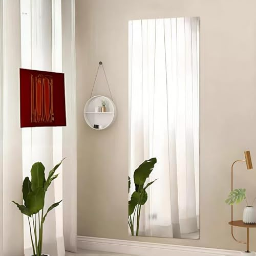 SMZhomeone Adhesivo de pared de espejo de PET de 40 cm x 122 cm, autoadhesivo, resistente a los golpes, flexible, para sala de estar, baño, dormitorio, puerta, armario, gimnasio, pasillo, decoración