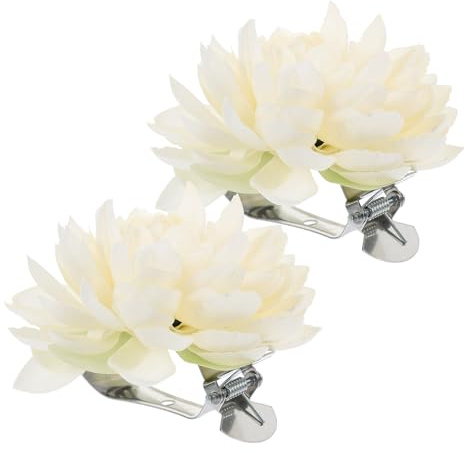 Boucles de Fixation de Rideau à Fleurs, Lot de 2, Blanc | sans Outils ni Montage, pour Maison et Hôtel, Plastique et Métal, Compatible Rideaux et Tapisseries