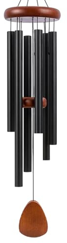 Wind Chimes, Wind Chimes for Garden, Koshi Chimes, 71CM Black Wind Chime for Indoor and Outdoor, Rain Chime