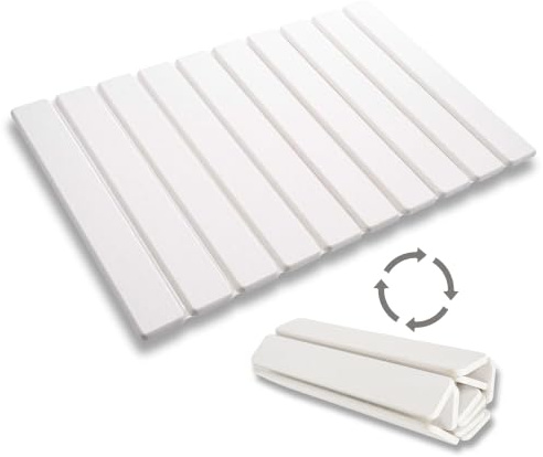 Mafi Home Alfombrilla de Baño Diatomita Flexible 39x60 cm | Alfombra Baño Secado Ultrarrápido Superabsorbente | Enrollable y Fácil de Guardar | Antideslizante | Tapete Baño | Piedra Natural (Blanco)
