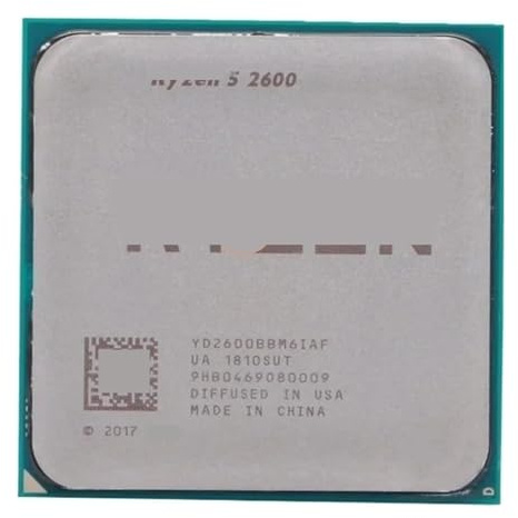 Processore CPU R-yzen 5 2600 R5 2600 da 3,4 GHz a sei core e dodici thread da 65 W, socket YD2600BBM6IAF AM4