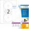 HERMA 4460 CD DVD Etiketten inkl. Zentrierhilfe blickdicht, 100 Blatt, Ø 116 mm MAXI, 2 pro A4 Bogen, 200 Stück, selbstklebend, bedruckbar, matt, blanko Papier Klebeetiketten Aufkleber, weiß