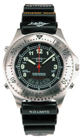 SkyTimer Herrenarmbanduhr 529635002 - Taucheruhr, Analog-Digital-Anzeige, Alarm, 10 bar, Zifferblatt schwarz