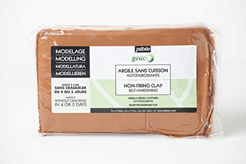 Pébéo 766301 Modelado Arcilla sin cocción Rojo, Pan de 1,5 kg
