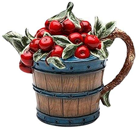 StealStreet ss-cg-10181 Ciliegie Rosse Overflowing barile di Legno in teiera da Collezione
