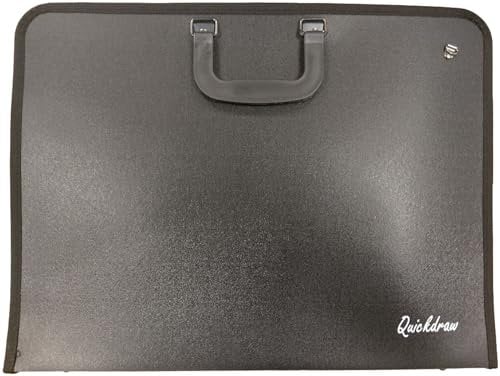 Quickdraw Portfolio-Tragetasche für Künstler, Vinyl, für Kunst, Arbeitspläne, Schutzordner A4 Portfolio schwarz