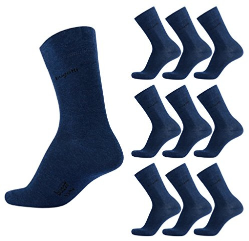 bugatti Herren Basicsocken 9er Pack – Baumwoll-Socken, Klassisch & Komfortabel, Mehrfarbig – Atmungsaktiv, Weich, Für Alltag & Business, Größen 39–50