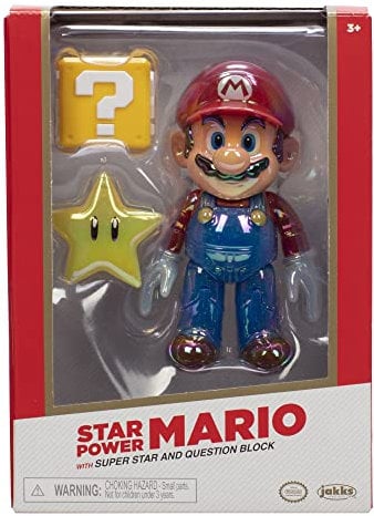 Nintendo Super Mario Figur Mario w/Star in Sammlerbox, 10 cm