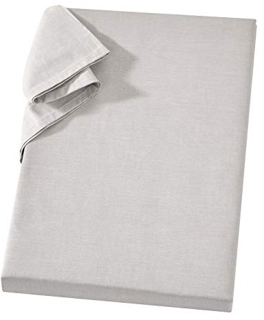 Carpe Sonno Linon Bettlaken Silber Leintuch 240x260 cm ohne Gummizug 100% Baumwolle - Vielseitiges Tischtuch Tischdecke - Griffiges Haushaltstuch - Sofa & Sessel Überwurf - Tuch ohne Gummi