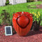 MP Essential Garden Outdoors Solar Ceramic Pot Urn Terracotta Water Fountain Feature (Red)