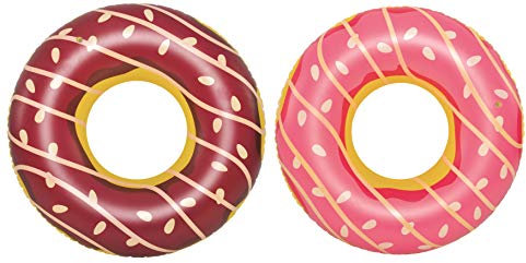 Schwimmring Schwimmreif Donut aufblasbarer Ring XXL Schwimmhilfe Zwei Farben wählbar Durchmesser Ø 125 cm (Pink)