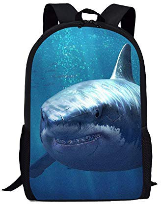 3D-Druck Hai Rucksack beliebte Büchertasche Schulrucksack für Grundschule oder Mittelschule Jungen und Mädchen