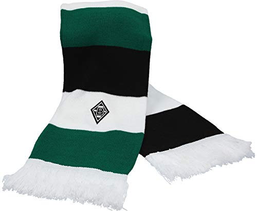 Borussia Mönchengladbach Schal “Classic” | Offizieller Fanartikel Fohlenshop | Gladbach Balkenschal mit Fransen und gesticktem Logo - Maße 150 x 17 cm