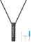 Richsteel Collier Prenom Personnalisé Pendentif Colonne Barre 4 Face Gravée 3D Médaillon de Cendre en Acier Inoxydable 18+2(46+5cm) Chaîne + Kit de Remplissage Noir (Gravure Disponible)