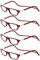 TBOC Lunettes de Lecture – [Pack 4 Unités] Monture Bourdeaux +3.50 Dioptrie Femme Homme Aimant Fermeture Pliable Régable Magnetique