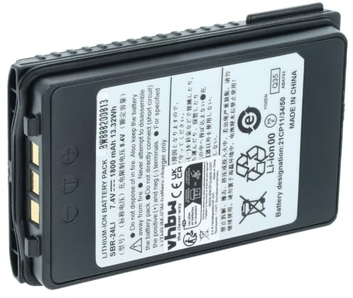 vhbw Akku Ersatz für Yaesu SBR-24L für Funkgerät | Walkie Talkie (1800 mAh, 7,4 V, Li-Ion)