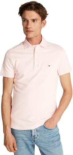Tommy Hilfiger 1985 Slim Polo S/S Polos Men's, Pink (Light Pink), XS