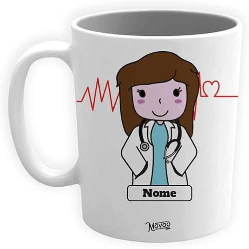 Movoo Design Tazza Medico Donna Mug Lavabile in Ceramica Personalizzata con Nome