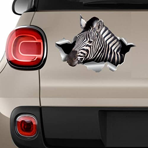 PBHYDK 2Pcs Zebra Aufkleber - Wasserdicht, Schwarz-Weiß, Tierisch (Animal-themed), Autoaufkleber, Fenster, Laptop, Helm, Wand, Kühlschrank, Fliesen, Spiegel