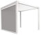 Weide Pavillon Sonnenrollo Ausziehbare Senkrechtmarkise außen für Pergola Sichtschutz Rollo 255cm aus Aluminium, Textil wasserdicht stabil UV-Schutz (4,0 m, Weiß) Alu-Pavillon Weide und Sorara Mirador