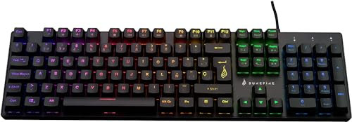 Surefire Kingpin M2 Tastiera meccanica da gaming spagnola, tastiera multimediale da gioco Full Size, tastiera RGB con illuminazione, 100% tasti anti-ghosting, layout spagnolo QWERTY