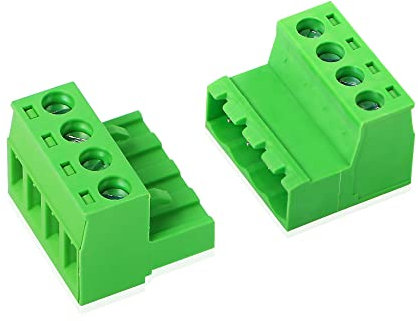 GINTOOYUN 5 set connettore Phoenix a 4 pin, 2EDGRK 4 poli 5,08 mm, connettore a vite a blocco, senza saldatura 5,08 mm, inclinazione maschio femmina (stile 6)