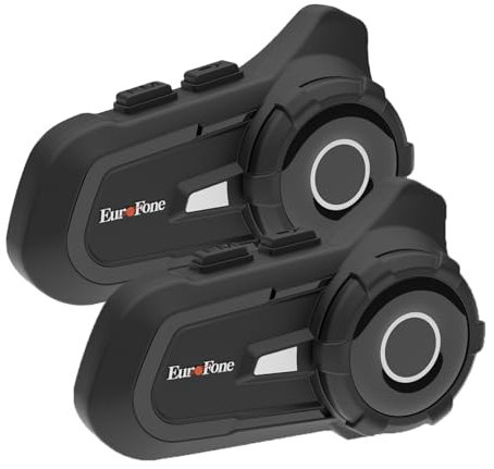 EuroFone S2 Motorcycle Helmet Intercom Bluetooth 5.1 Chip, 2 Riders Intercom Speaker with 2 in 1 Microphone (Soft and Hard Microphone), Waterproof, Sunscreen and Dustproof (Pack of 2)