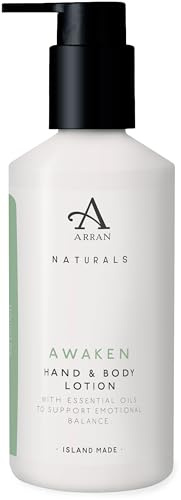Arran Sense of Scotland Naturals Awaken Hand & Body Lotion (300ml) with Mint, Eucalyptus, Aloe Vera, and Shea Butter – Fast Absorbing, Vegan, and Cruelty-Free Hydration