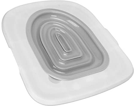 Kit di Addestramento per Lettiera per Gatti Riutilizzabile Ecologico Facile da Installare Allenatore per Lettiera per Gatti a Rotazione Solida Rimovibile Universale (Vassoio bianco, 1 supporto