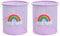 Roysmart Lot de 2 pots à crayons en métal pour enfant avec pot à crayons arc-en-ciel - Pour bureau - Cadeau d'anniversaire pour fille - Rose