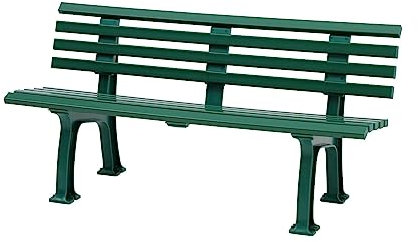 PROREGAL Gartenbank Antigua | 3-Sitzer | Grün | HxBxT 74x150x54cm | Witterungs- & UV-beständiger Kunststoff | Parkbank Sitzbank Außenbereich Garten Balkon Terrasse