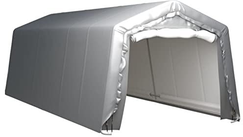 ZEYUAN Lagerzelt 300x750 cm Stahl Grau, Carport, Autozelt, Garage, Weidezelt, Unterstand, Zeltgarage, Lagerzelt, Gerätezelt, Pavillon Zelt, Fahrradgarage Zelt, Garagenzelt