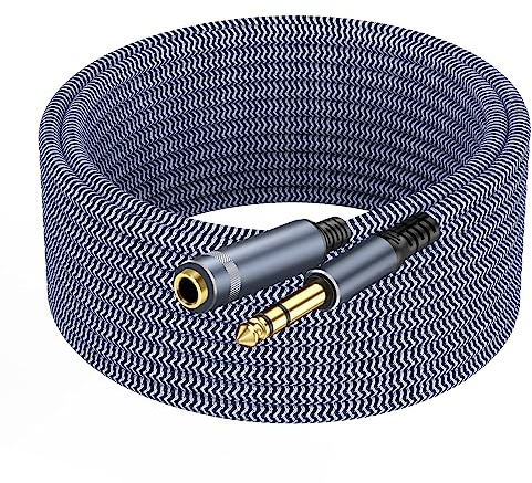 GOSYSONG 1/4 inch Extension Cable 10ft, 1/4 Male to Female Stereo Headphone Guitar Cable
