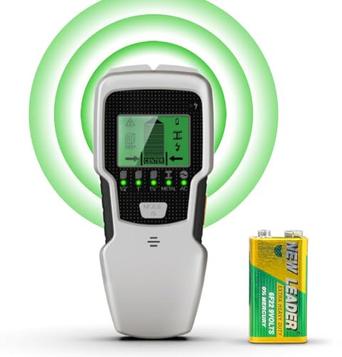 5 in 1 Stud Finder Wall Scanner, Electronic Stud with LCD Display & Audio Alarm for Wood AC Wire Metal Studs Cable Joist Detection