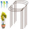 KAZITOO 6 Stück 40cm rostige Pflanze Stützpfeile, natürliche Rost Halbrunde Blume Unterstützung mit 3 Selbst Bewässerung Spikes, rostige Metall Vernetzung Garten Grenze für Pfingstrosen, Hortensie