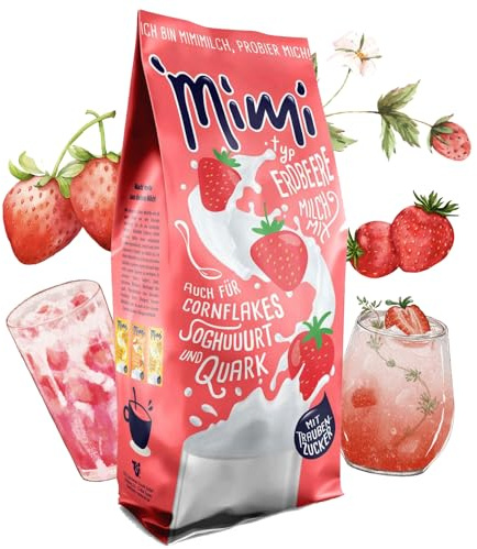 Mimi Milchmix Erdbeer Getränkepulver 24 x 400g Milchmix - Nachfüllpack - Milchlösliches Milchmixgetränke - Getränke-Mix zum Teilen mit der Familie