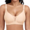 Jiuday BH Damen ohne Bügel Große Brüste Starker Halt Push Up BH ohne Buegel Seamless Bequem Klassische Soft Nahtloser Bügelloser T Shirt Bra Gepolstert Mesh Bralette (Beige,2XL)