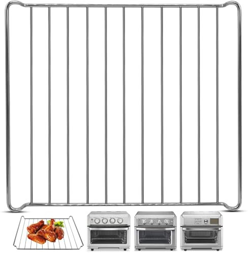 GWYXC Air Fryer cooling rack for Cuisinart Air Fryer Mini Oven 7 in 1 17L TOA-60 65 70 Air Fryer Convection Toaster Oven, 12.4''*11'' Stainless Steel Wire Rack Tray Accessories Parts, Dishwasher Safes