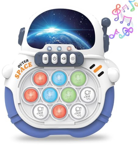 Yefun 2024 Letzte Pop Fidget it Quick Push Spiel , Pop Fidget Elektronisches Sensorspiel Game, Puzzle-Spielmaschine Game Controller Bubble Sensory Fidget Toy für Kinder Erwachsene (Astronaut 1)
