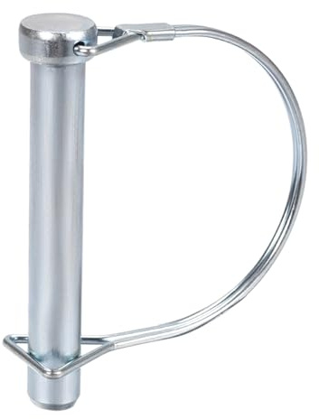 DTGN 10mm x 100mm (DxL) Wellenverriegelungsstift - 1 Stück - Gut für landwirtschaftliche Anhänger Rasen - Runder Anhängerkupplungsstift aus Kohlenstoffstahl - Silberton