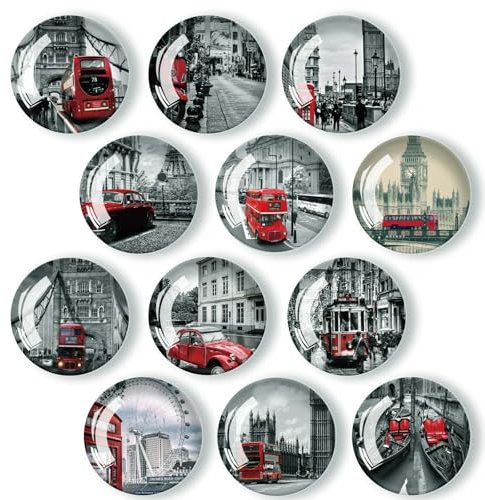 XoeLLe 12 Stück Stadt Blick Magnete Kühlschrankmagnete, Magnete Kühlschrank Whiteboard Lustige Für Glasmagnettafel, Kühlschrank, Whiteboard, Magnettafel (30mm)