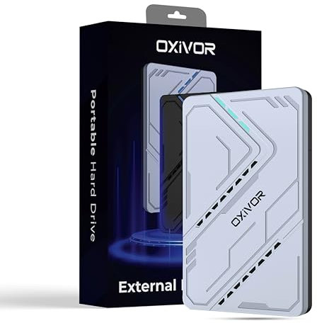 OXIVOR 250GB Portable External Hard Drive – 2.5 Ultra-Slim Hard Drive HDD with USB 3.0 for Desktop, PC, Mac, PS4, and Gaming Systems – Fast Data Transfer (Silver)