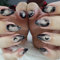 Kabwea Lot de 24 faux ongles à coller - Motif lune, amande, noir
