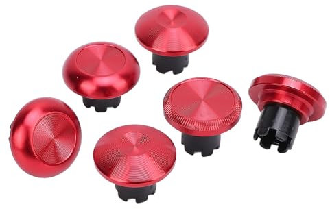 Metall-Thumbsticks for Edge, for Pro Elite, for für Pro, for Xboxone, for XboxSeries, 6 X Thumbsticks-Kappen, 2 X Ersatz-Thumbsticks (Rot)
