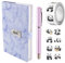 BDHYYM Carnet Secret avec Code,Journal Intime avec Code,Cahier Secret pour Fille,Journal Intime Fille,Agenda Secret Fille,avec Stylo à Bille en Métal et Autocollant,Carnet Secret A5 en Cuir PU/21x15cm