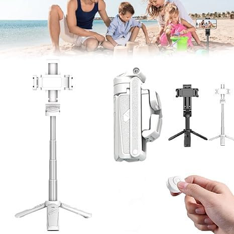 Elevopro Pocket Tripod 360, Elevo Pro Pocket Tripod,Elevopro Vlogger Pro,Adjustable Selfie Stick Tripod with Detachable Remote,Elevopro Grip Pocket Tripod 360,3-in-1 Mini Phone Holder (White)