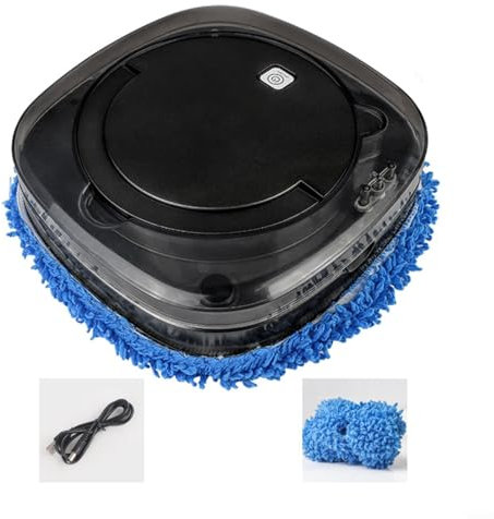 EpheyFIF Roboter-Mop mit selbstentleerender Basis, 360° Vollflächiges Wischen, Nass- und Trockenreinigung, Kehrmaschine, 60 Minuten ununterbrochener Betrieb, Befeuchtungsfunktion (schwarz)