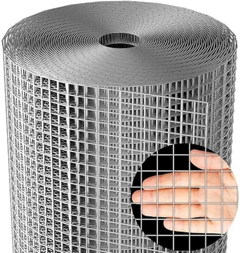 Ezkamfort Wühlmausgitter-90cm Höhe x 30m Länge Rolle, Verzinkt Drahtgitter, Maschenweite 6.3x6.3mm, Metallgitter Als Volierendraht, Kaninchendraht, Drahtgitter Feinmaschig für Hochbeet Im Garten