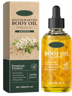 Vanilla Rose Body Oil, Handcrafted Premium Grade Nourishing Oil for Skin, Hair & Nails, 60ML After Shower Body Moisturizer with Vitamin E, for All Skin Types (Honeysuckle)